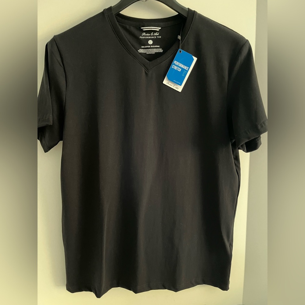Porter & Ash 95% Cotton 4-way Stretch Short Sleeve “V” Neck Casual Top/T-shirt